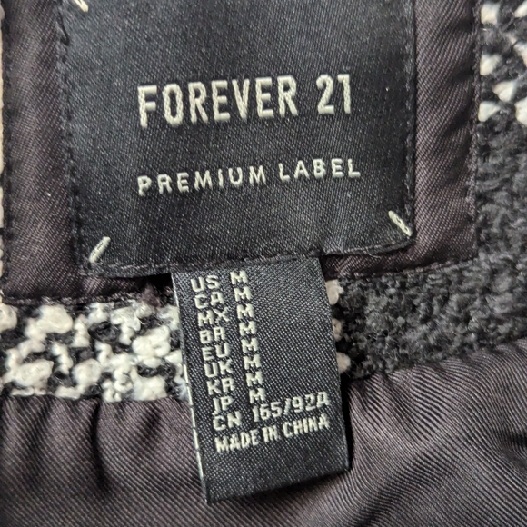 Forever 21 Boucle Check Plaid Toggle Coat - Picture 8 of 16